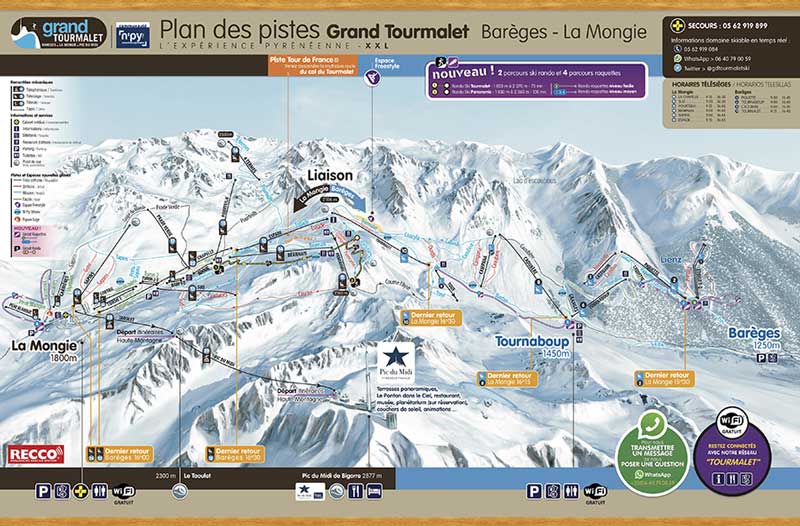 Plan des piste Grand Tourmalet